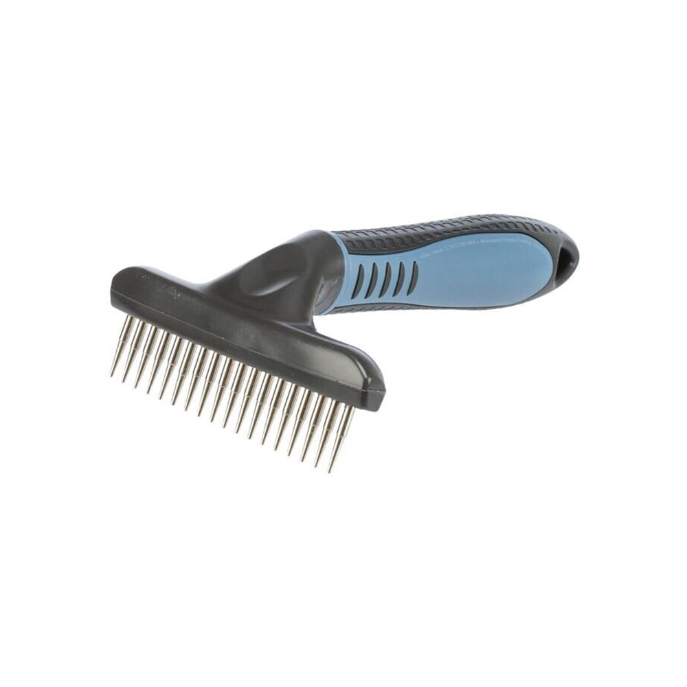 Striegel für langes Fell mit rutschfestem Griff
10 × 15 cm, Zähne 2 cm